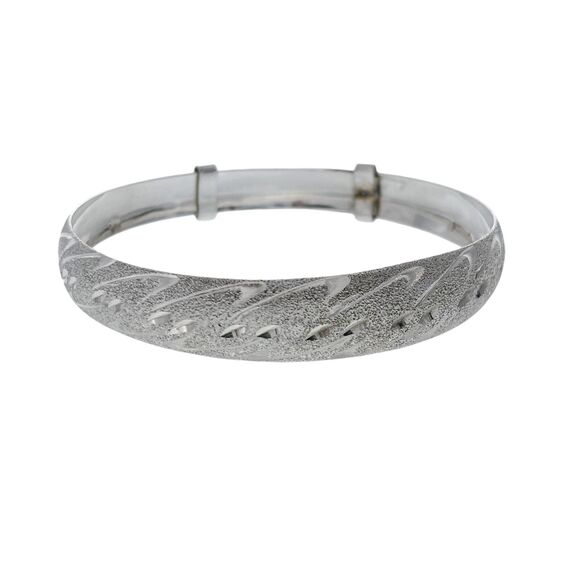 Vintage Mexico AC242 Sterling Silver 925 Diamond Cut Adjustable Bracelet 7.25" - Picture 1 of 6